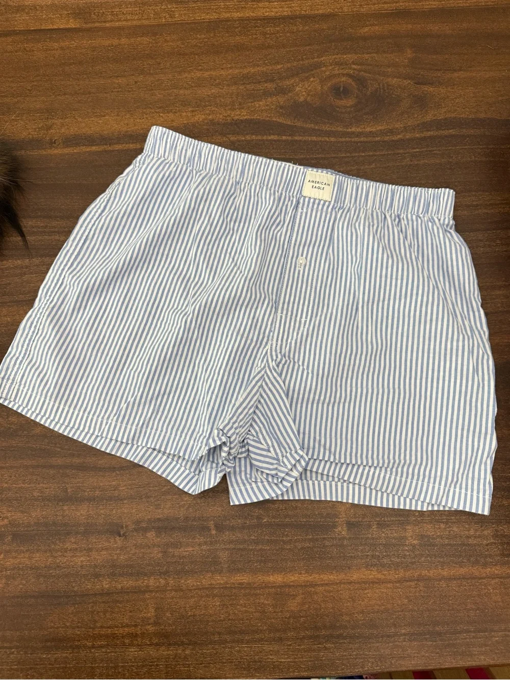 American Eagle Outfitters Light Blue & White Striped Men’s Boxers